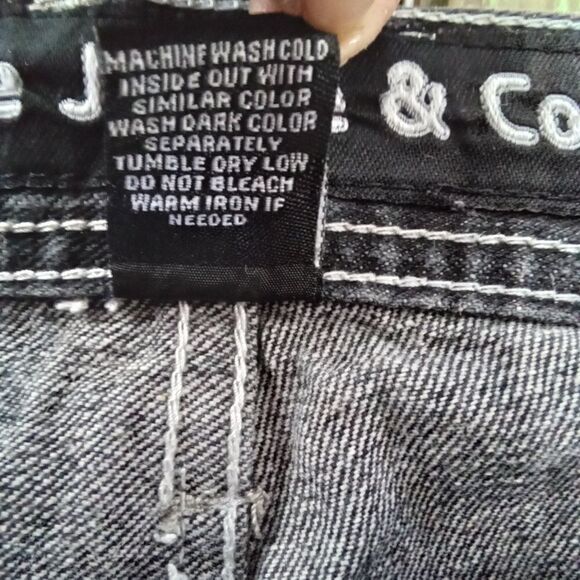 5ive Jungle & Co. Denim Jeans Men Size 32 Black Embroidered Back Pockets - Picture 8 of 13